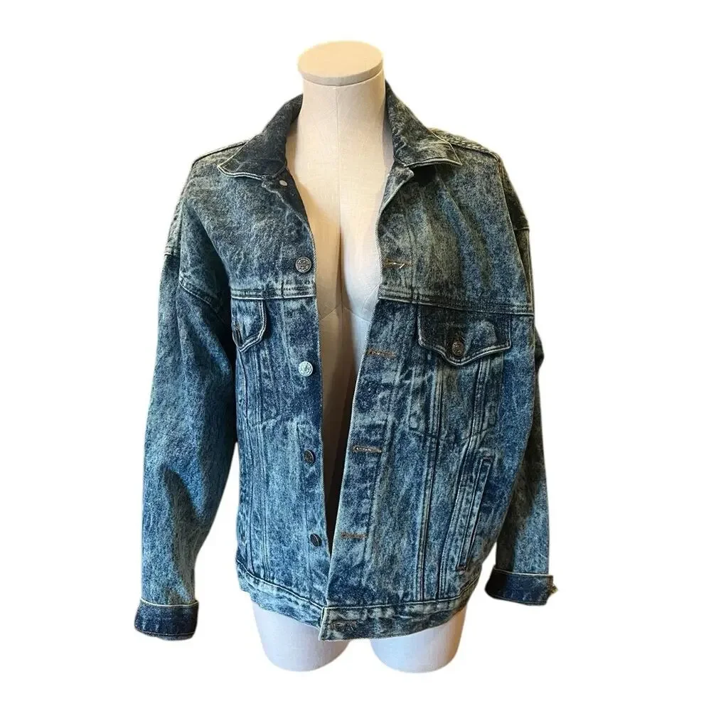 WALT DISNEY STUDIOS Denim Jacket Men's Size Small Acid Washed USA